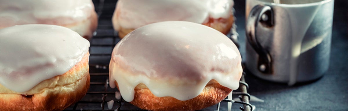 Donas con glaseado blanco Donas con glaseado blanco