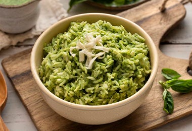 Arroz verde, receta con arroz