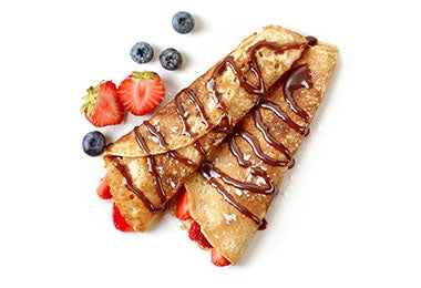  Crepes de frutas de la comida francesa.