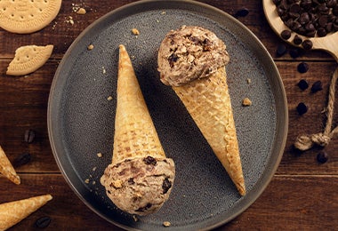 Barquilla con gelato, helado italiano