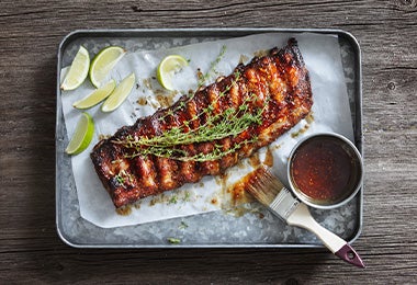 Costillas de cerdo BBQ comida típica de Estados Unidos