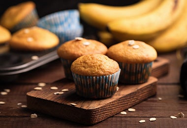 Muffins de avena y cambur, postre en freidora de aire