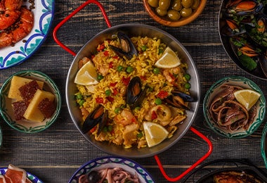 Paella, receta con mariscos