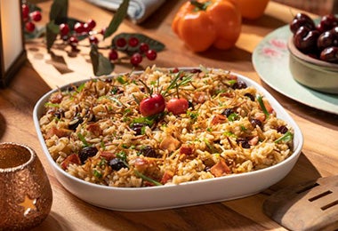 Receta con arroz navideño