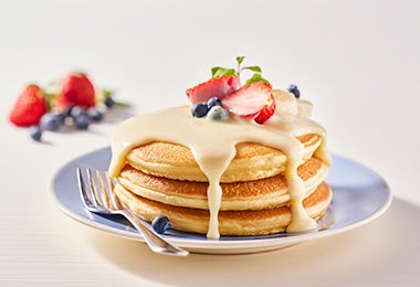 Receta de panquecas bañadas con leche condensada