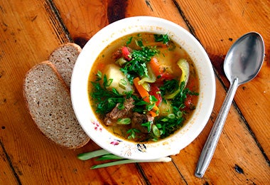  Sobras de comida usadas en una sopa.