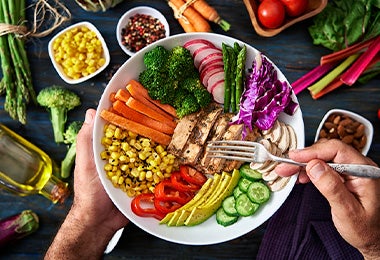 plato con verduras