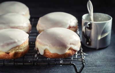 Donas con glaseado blanco Donas con glaseado blanco