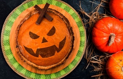 Postre de calabaza para una fiesta de Halloween.