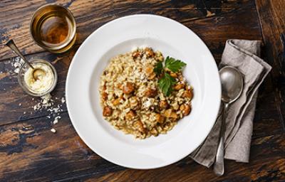 El risotto es una receta deliciosa con champiñones