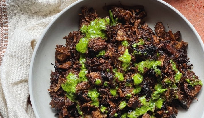 Cerdo horneado y caramelizado