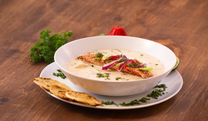 Caldo casero de pargo con ocumo blanco